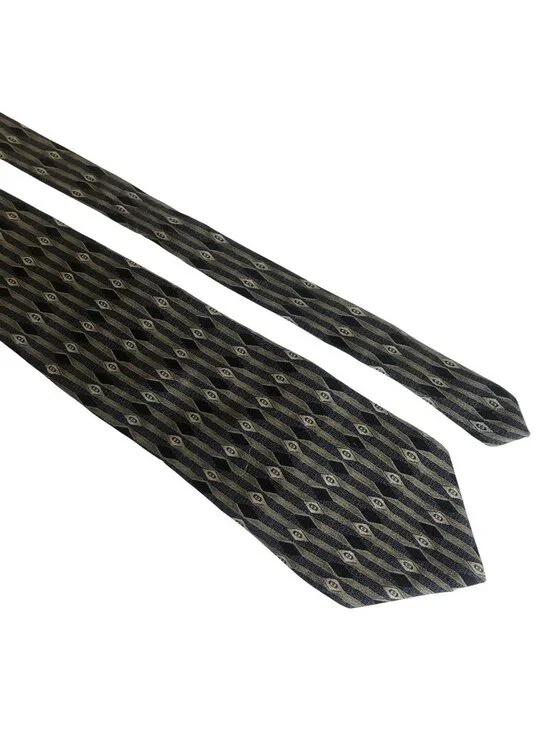 Louis Roth Mens Silk Tie Geometric Pattern Accessory Office Work Gift Necktie