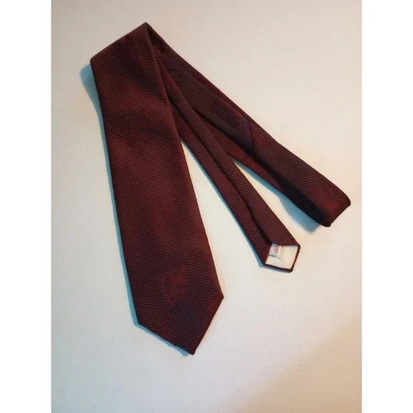 Towncraft Men's Burgundy 100%‎ Polyester Vintage Neck Tie