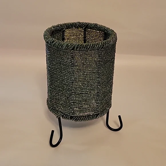 Green Bead Candleholder