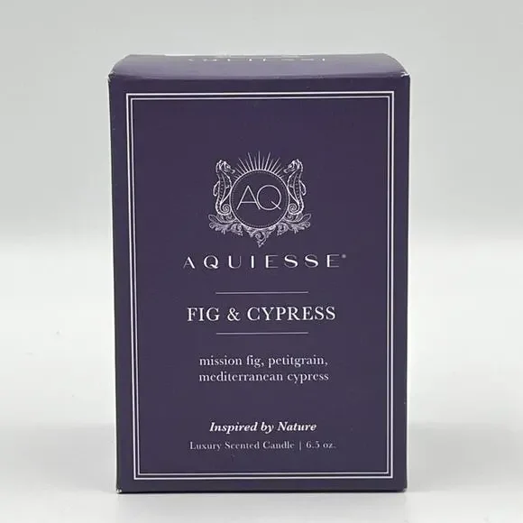 Aquiesse Luxury Scented Soy Candle Fig & Cypress 6.5 oz NEW