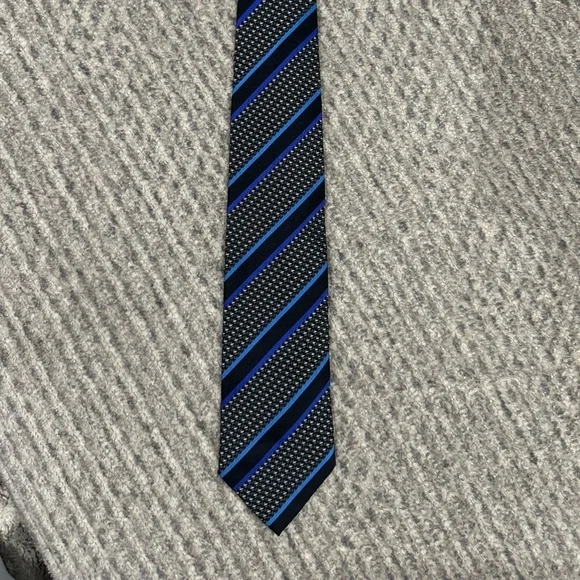 HUGO BOSS Silk Tie , Black with Diagonal Strips