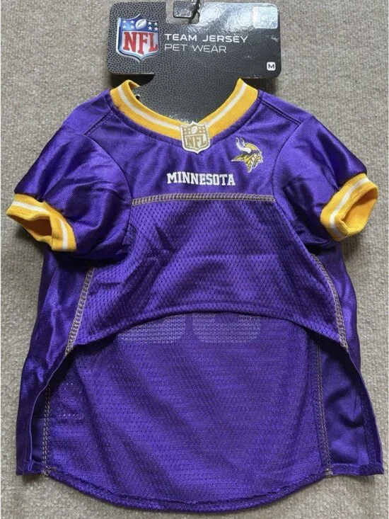 NFL Official Minnesota Vikings Pet Football Jersey Wear Dog Size M Medium NEW