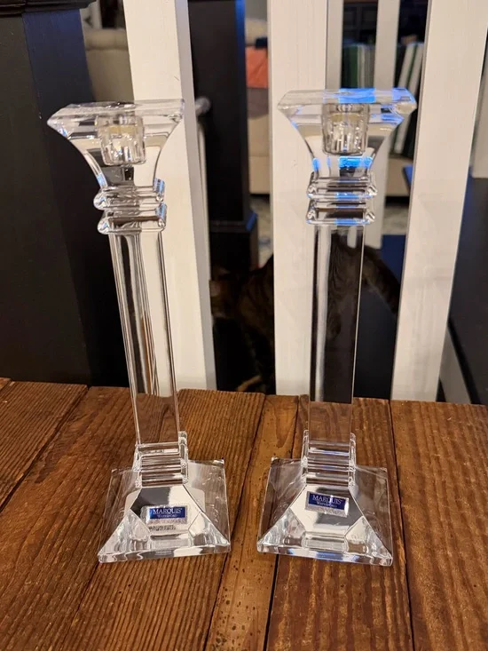 NEW Pair of Waterford MARQUIS TREVISO 10” Candlesticks