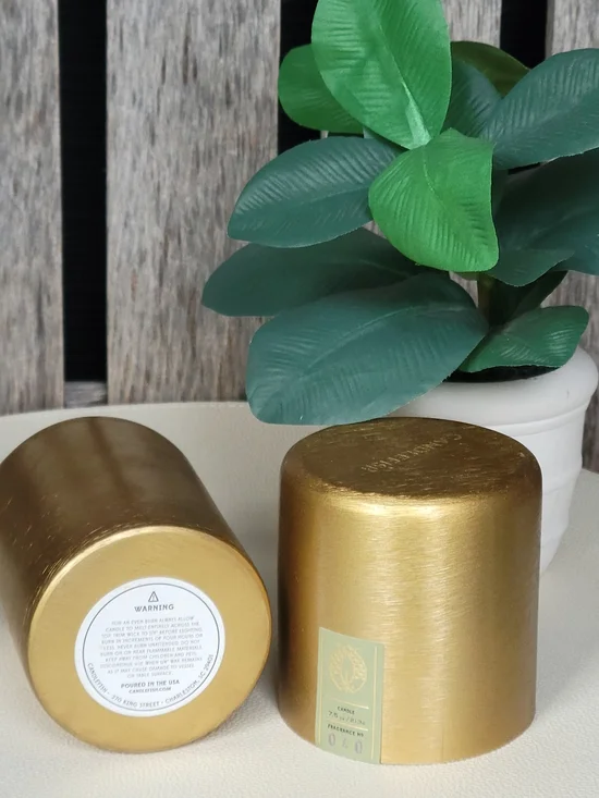 Candlefish Fragrance No. 040  single wick candle Metal Brushed Gold Vessel & Lid