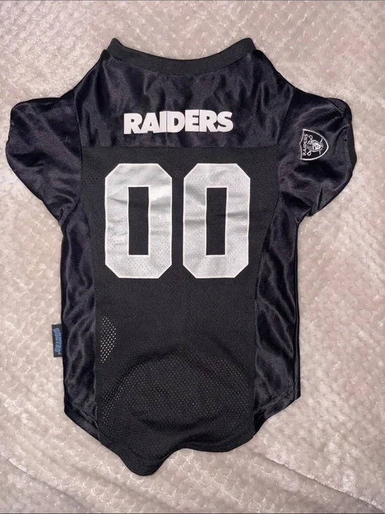 NEW Las Vegas Raiders Pet Jersey - Black with White Number - large