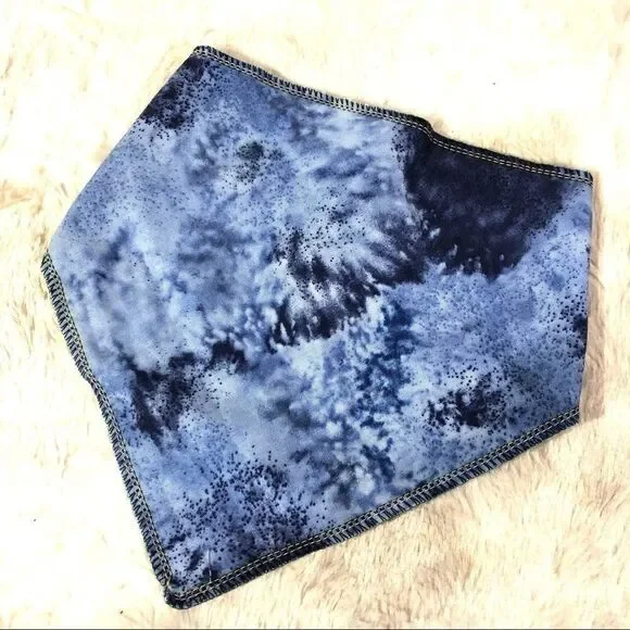 Pet bandana scarf dog tie & snap NEW blue tie dye