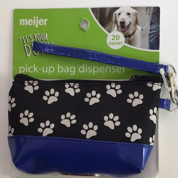 Paw Print It’s Your Duty Pick‎ Up Bag Dispenser Zip Pouch Wristlet  NWT