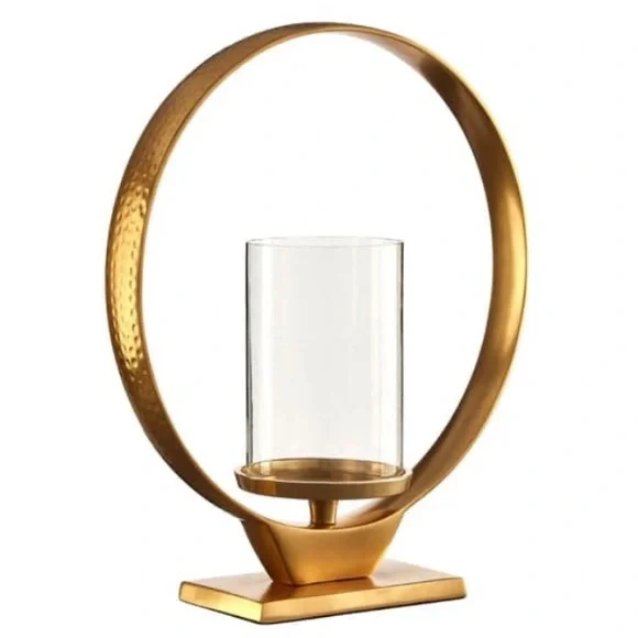 Elegant Gold Pillar Candle Holder