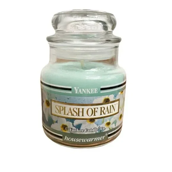 New Yankee Candle Splash Of Rain 3.7 oz Small Jar Candle Blue Original Scent