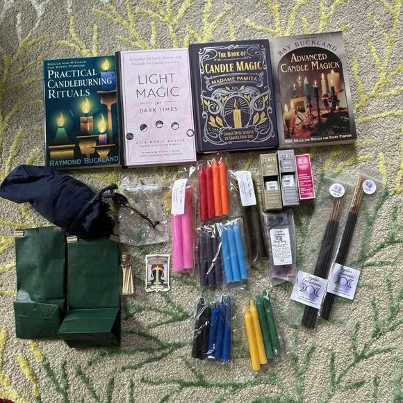 Candle Magic Starter Kit For Spells, Light Magic, Wicca- Love, Prosperity