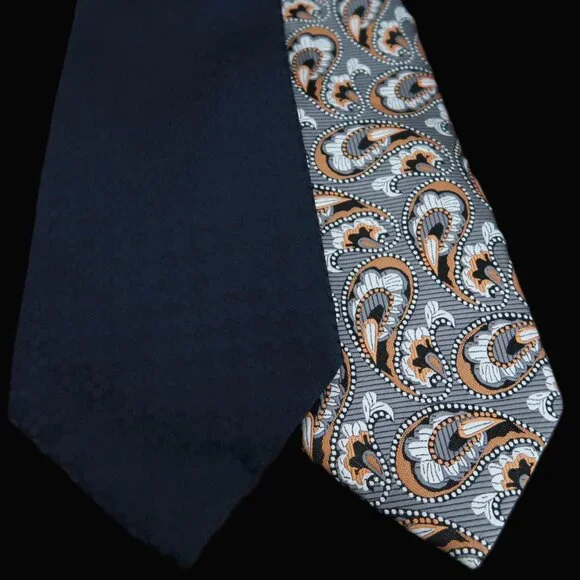 Pierre Cardin Silk Mens Neck Tie Two Piece Bundle Formal Dress Vintage