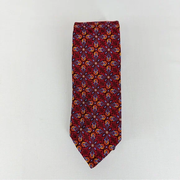 Robert Talbot Seven Fold Limited Edition 2/40 Hand Sewn Floral Print Silk Tie