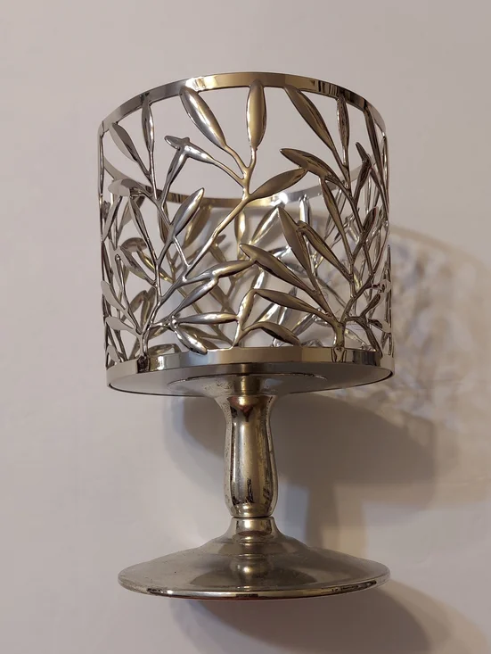 Bath & Body Works Silver Leaf Cutout Candle Holder