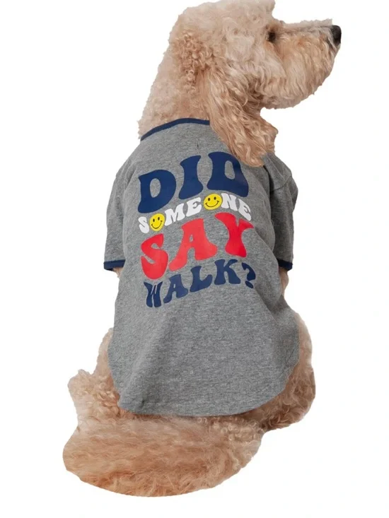“Did someone say walk?” Dog t-shirt M
