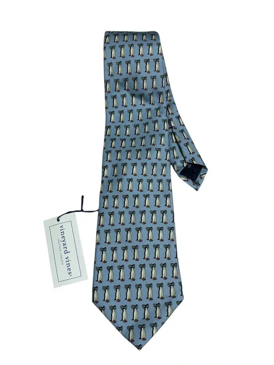 Vineyard Vines NWT Allianz Custom Silk Necktie Tie Blue Penguins