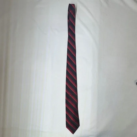 JF J.Ferrar Red and Black Diagonal Stripe Tie