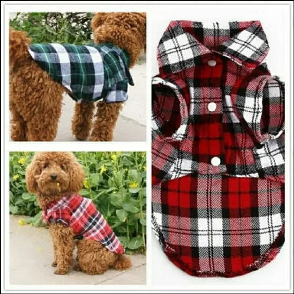 Flannel plaid doggie coat