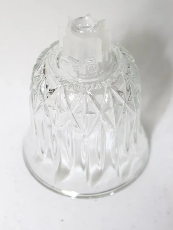 Vintage HOMCO Diamond Cut Clear Glass Votive Peg Cup Candle Holder Candleholder