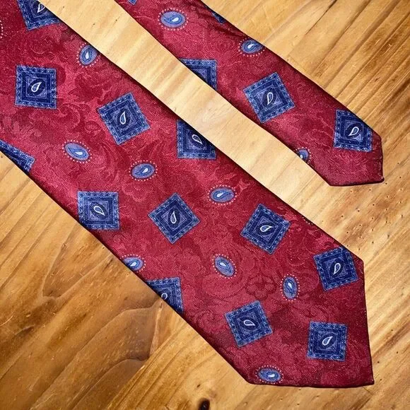 Executive Collection‎ Neck Tie Men Res Paisley Business Weddings Made In USA