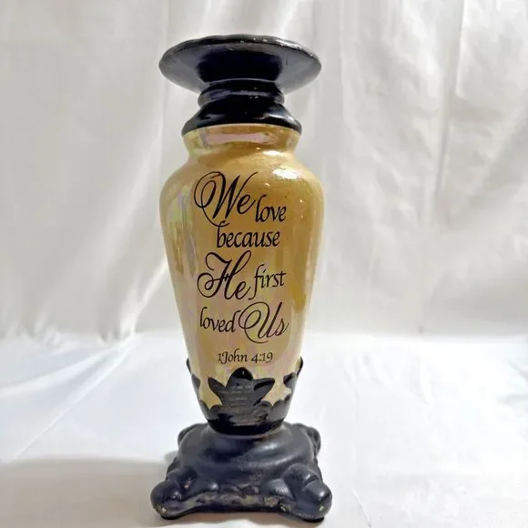 John 4:19 We Love Pillar Candle Holder 2 7/8