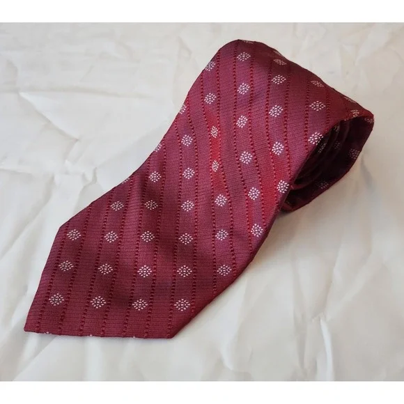 Joseph‎ Abboud Men's Red Striped Neck Tie 100% Silk Men's Tie