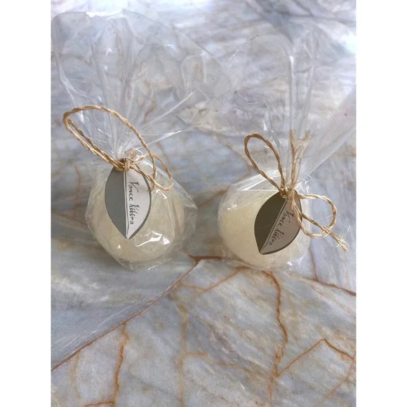 Vance Kitira Timber Pear Candles White Distressed Set of 2 PEAR12 W New