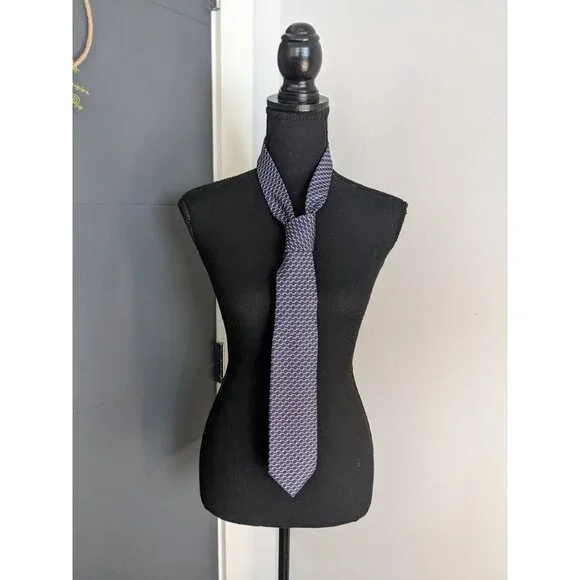 *3 for $12* NWT‎ J. Hilburn Navy and Purple Circle Chain 100% Silk Tie