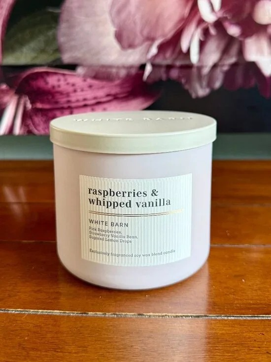 NEW RASPBERRIES & WHIPPED VANILLA  3-Wick Candle Bath & Body Works