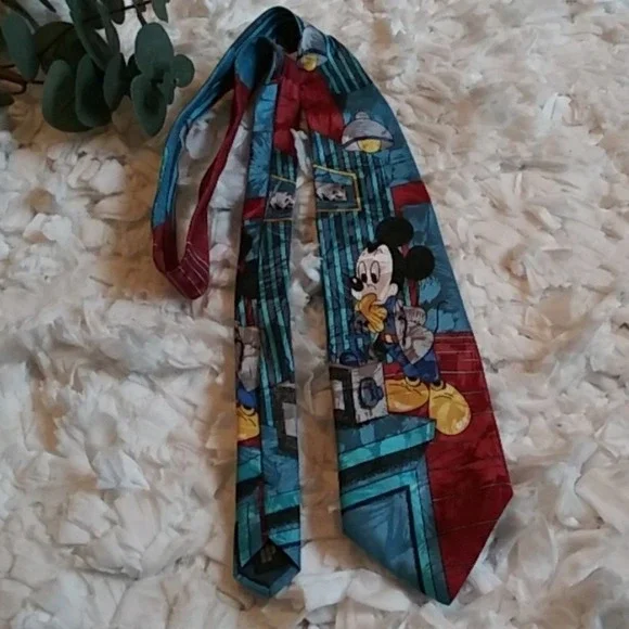 Mickey Unlimited vintage tie red/blue/yellow/black‎