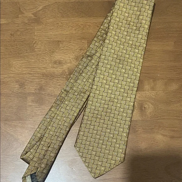 Dior Signature Gold and Black Patterned Tie,‎ 100% Italian Silk