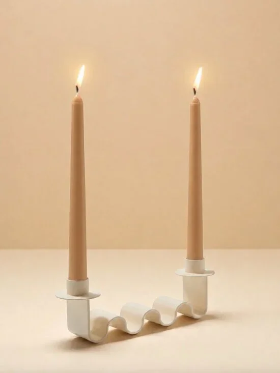 Minimalist Wavy Metal Candle Holders