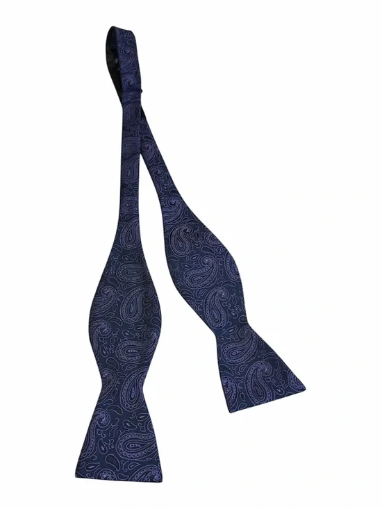 Stafford Purple Paisley Self Tie Bow Tie