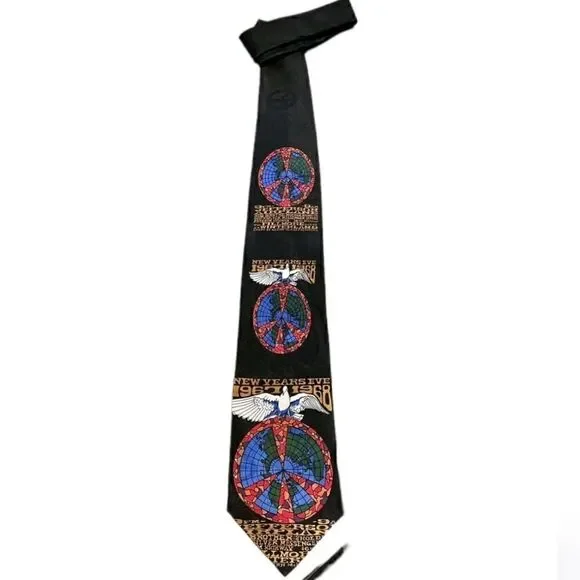 NWT Fillmore Poster Tie White Bird NYE '67-68 Bill Graham #100 100% Silk
