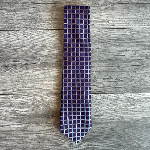 Club Room by Charter Club Mens Neck Tie Square Print Silk Workwear Dressy Formal