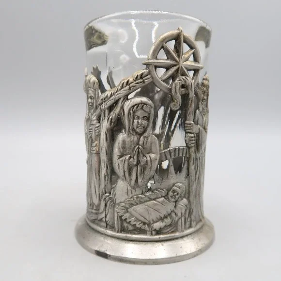 Nativity Scene Candle Holder Metal Votive Tealight Christmas Religious Decor
