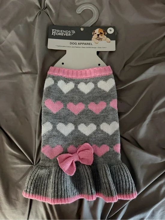 Pink and Gray Dog Sweater