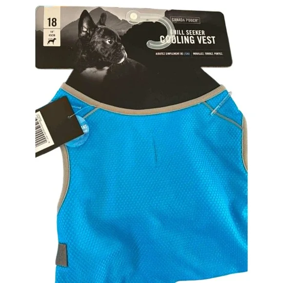 Canada Pooch Chill Seeker Cooling Vest Dog Size 18 Blue NWT Evaporative Mesh