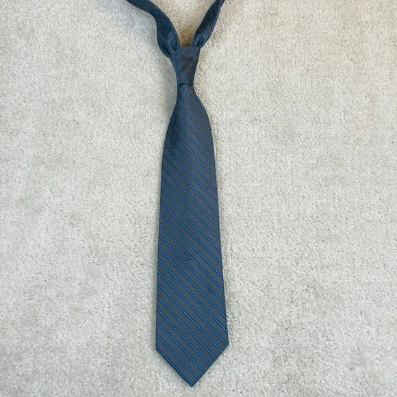 Brooks‎ Brothers Men's Silk Tie Blue Stripe Classic Business Necktie