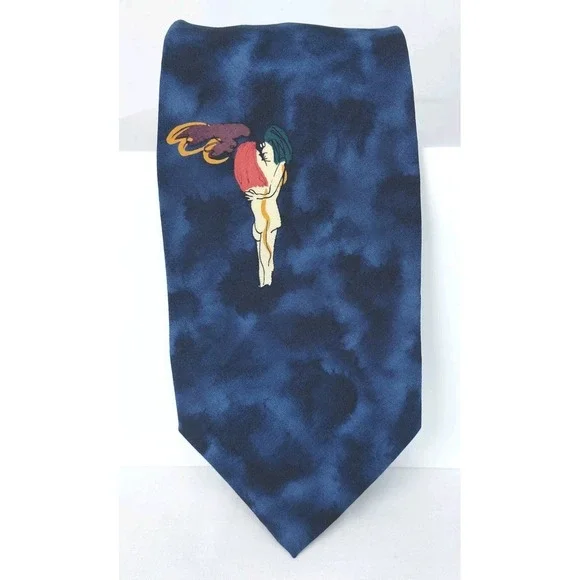 JOHN LENNON ARTWORK Necktie Embrace Blue 100%‎ Silk Tie 4