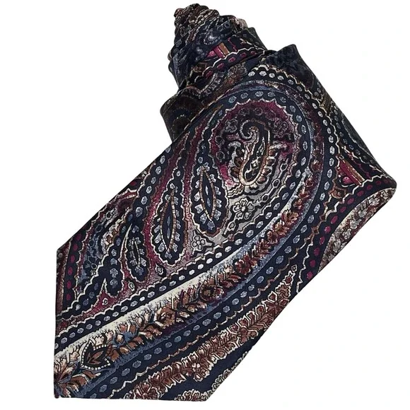 Vintage Stafford Paisley Silk Tie Multicolor Italian Silk Geometric Pattern 90s‎