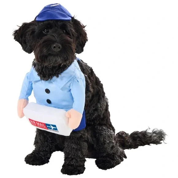 Funny Mail Carrier Walking Dog Costume New! Size Small Hilarious Pet Outfit