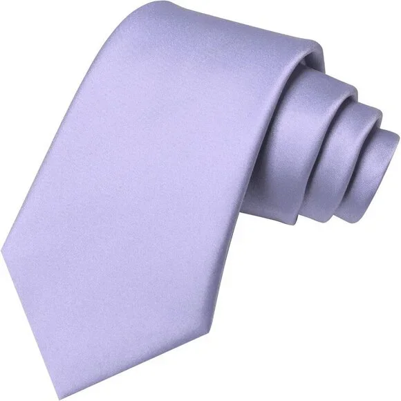 Men's Lavender Solid Pure Color Imported Polyester Formal Neck Ties