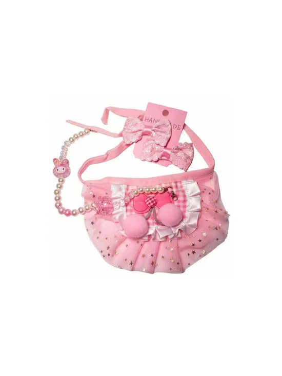 Pink Princess Dog Set | Charm Collar, Tutu & Bows