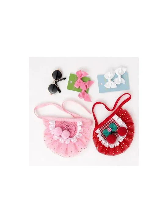 Princess Dog & Cat Tutu Outfit Set | Cherry Bows & Sunglasses
