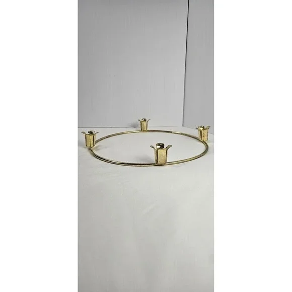 Vintage Autom Brass Advent Wreath Ring Candle Holder 4 Taper‎ Candles Christmas