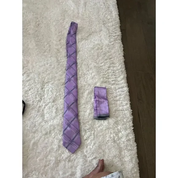 Sport Styles NHL Purple Neck Tie and Pocket Square
