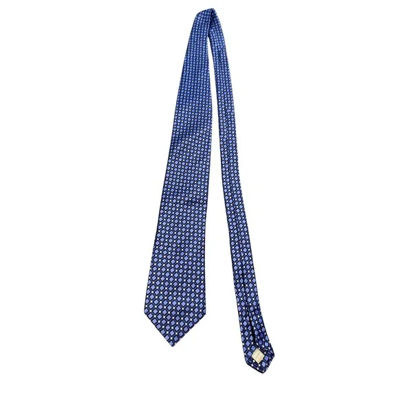 Ike Behar Tie Mens One‎ Size Blue Geometric Woven Classic Dress Necktie