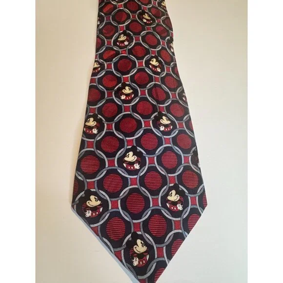 Rare Vintage Disney Mickey Mouse Silk Tie‎ – Made in Korea – 100% Silk
