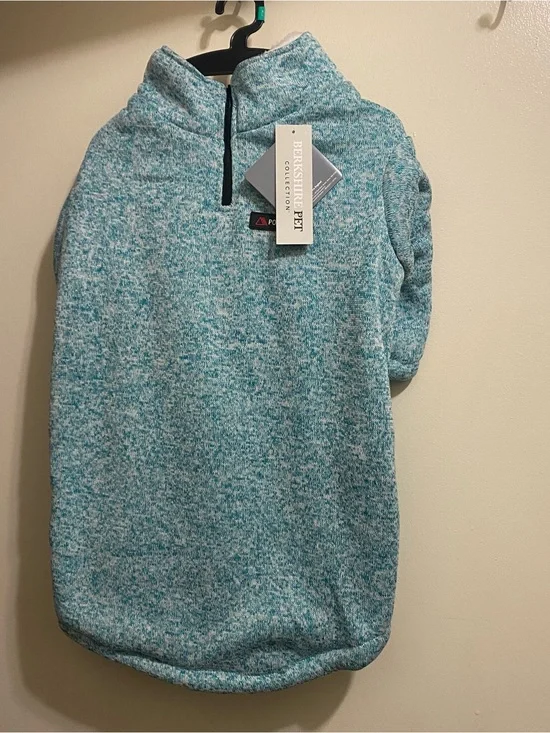 Berkshire Pet Collection XL  Polartec Dog Sweater Fleece Teal White NWT New