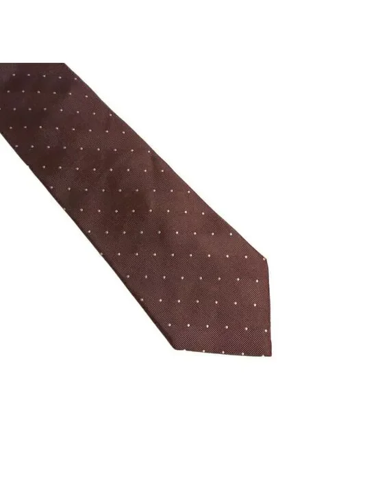 Nautica Brown Dotted Preppy Silk New Standard Width Tie